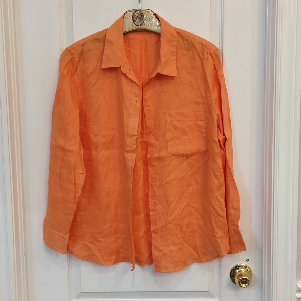H&M Linen Creamscicle Blouse